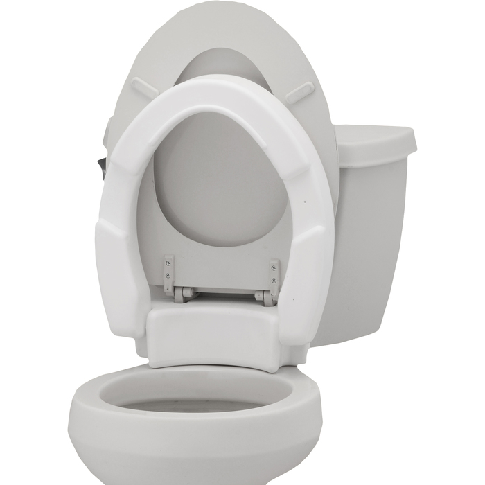 NOVA Elongated Hinged Toilet Seat Riser, White 8346-R