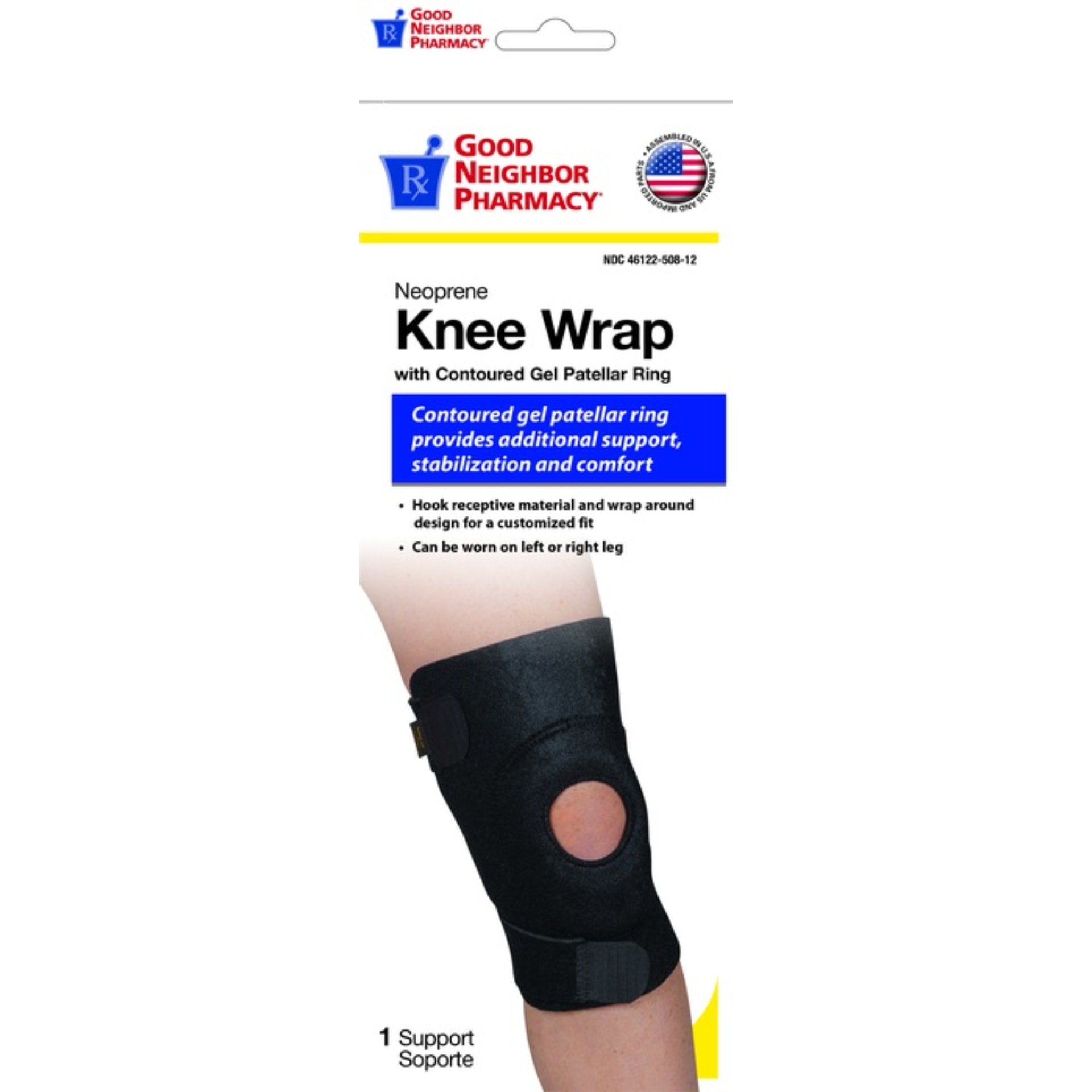 GNP Neoprene Knee Wrap with Contoured Gel Patellar Ring