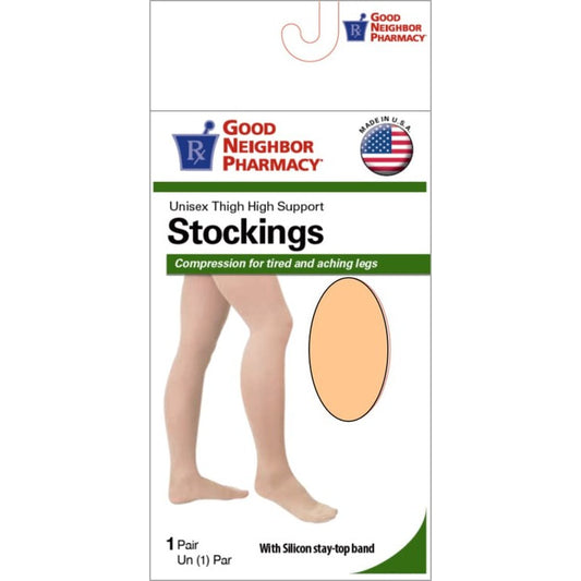 GNP Unisex Support Stockings Thigh High 20-30 MMHG Beige