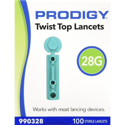 Prodigy Twist Top Lancets 28G 100 ct