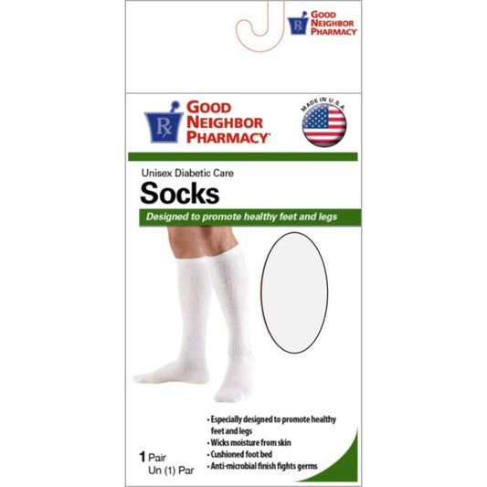 GNP Unisex Diabetic Care Socks 8-15 MMHG White