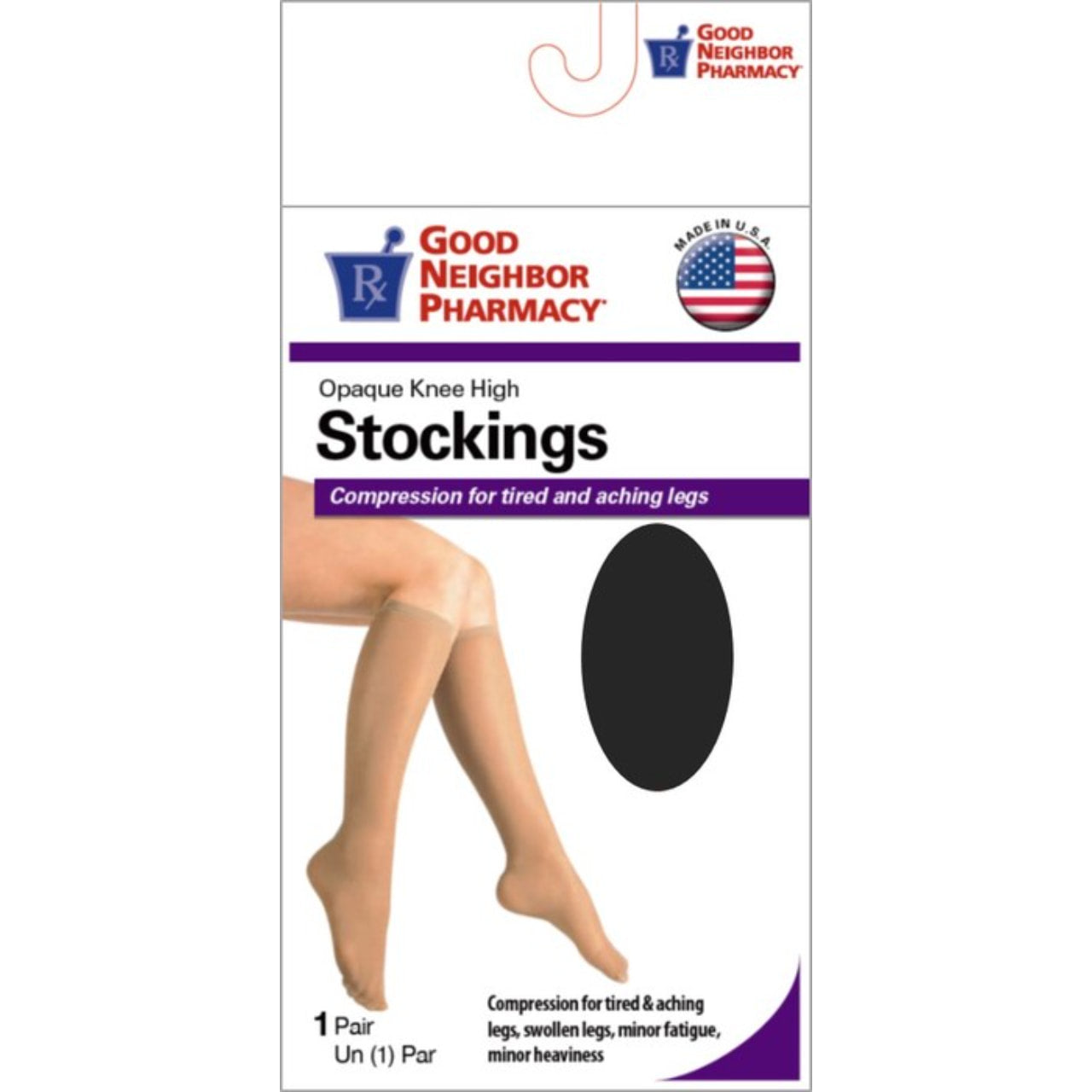 GNP Sheer Knee High Stockings 15-20 MMHG Black