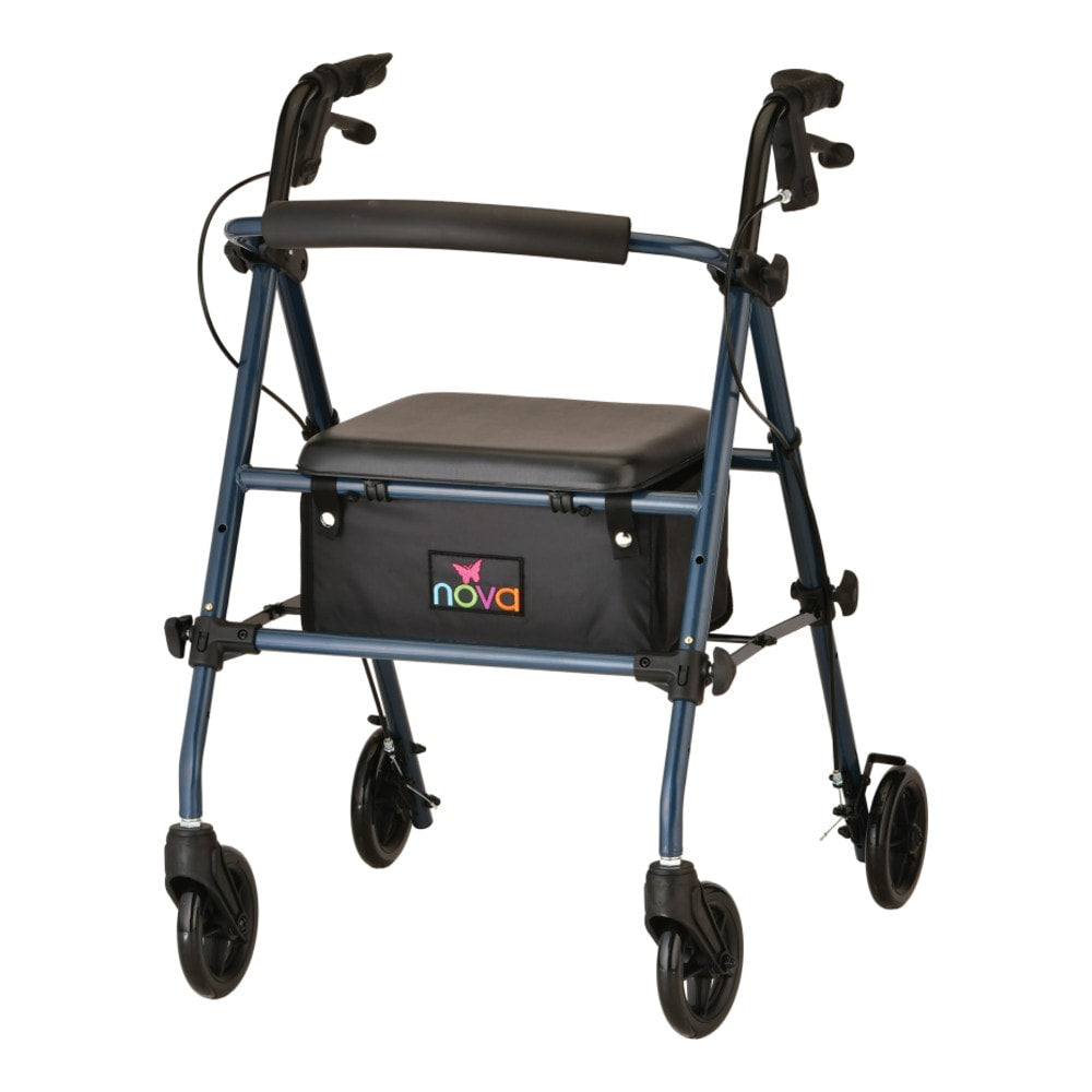 Nova Journey Rolling Walker Steel Frame - Blue 4205BL