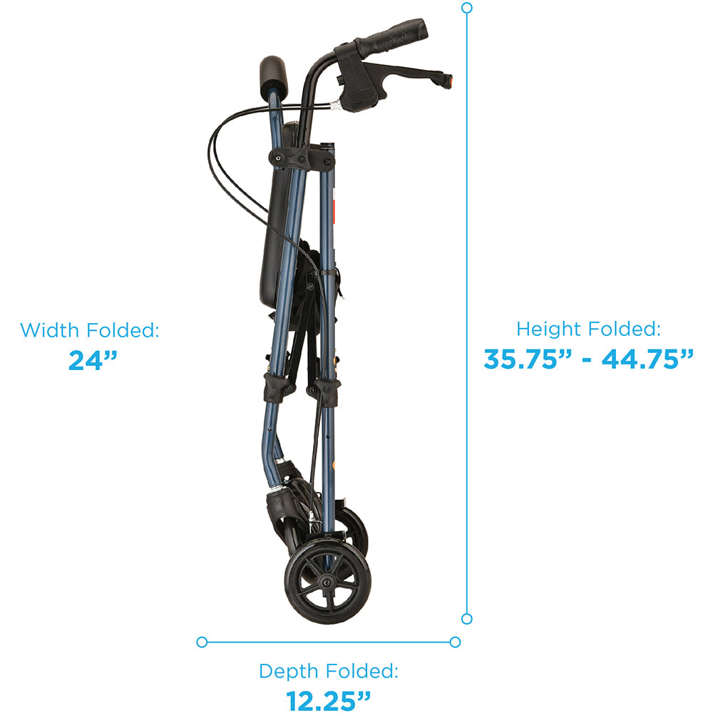 Nova Journey Rolling Walker Steel Frame - Blue 4205BL