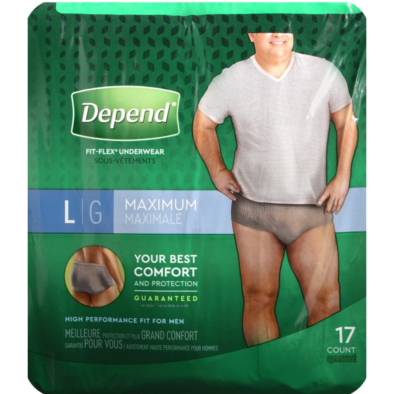  Underwear, Depend Max Absrb Men Lg (Units Per Pack: 17) :  Health & Household