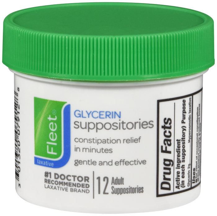 Fleet Glycerin Suppositories, Adult Size, 24 count Ingredients and